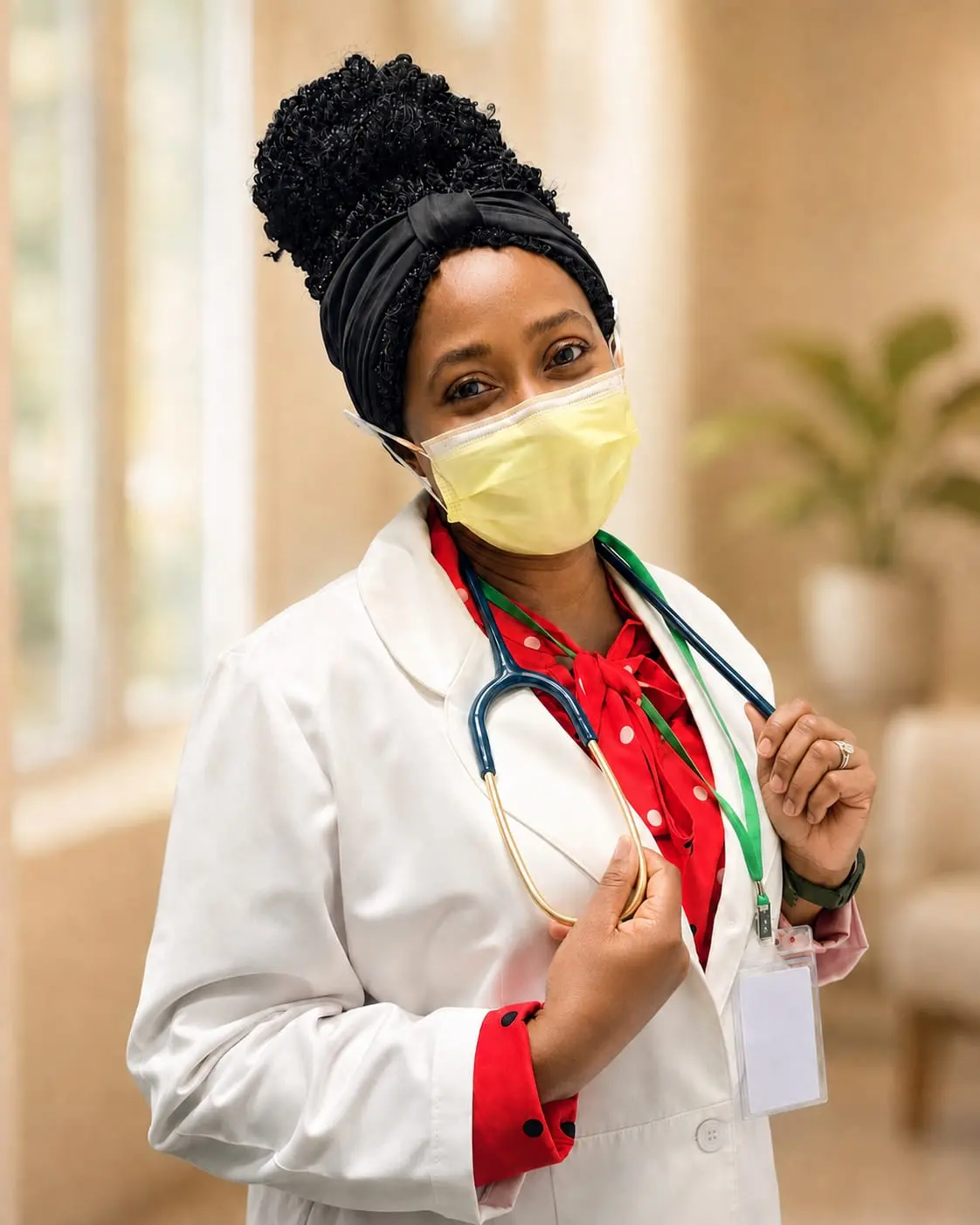 Dr. Joan E-Okoli smiling in a clinical setting at TroneHealth Primary Care & Wellness Center
